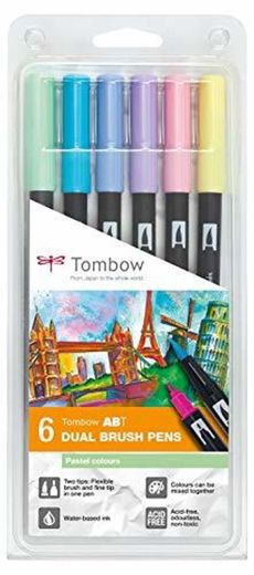 Set De 6 Rotuladores Dual Brush Colores Pastel Tombow