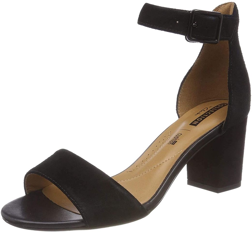 Producto Clarks Deva Mae, Zapatos con Tacon y Correa de Tobillo para Mujer,