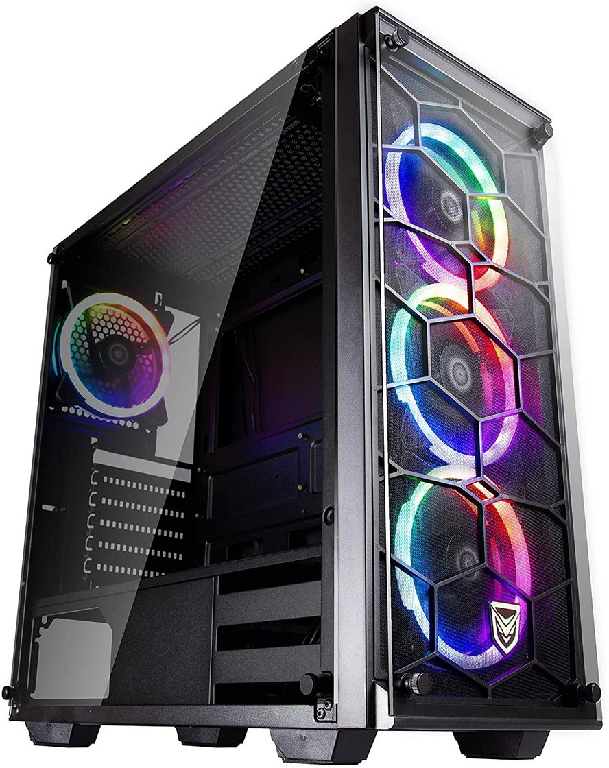 Product Nfortec Draco V2 Torre Gaming Negra RGB Diseño Full View