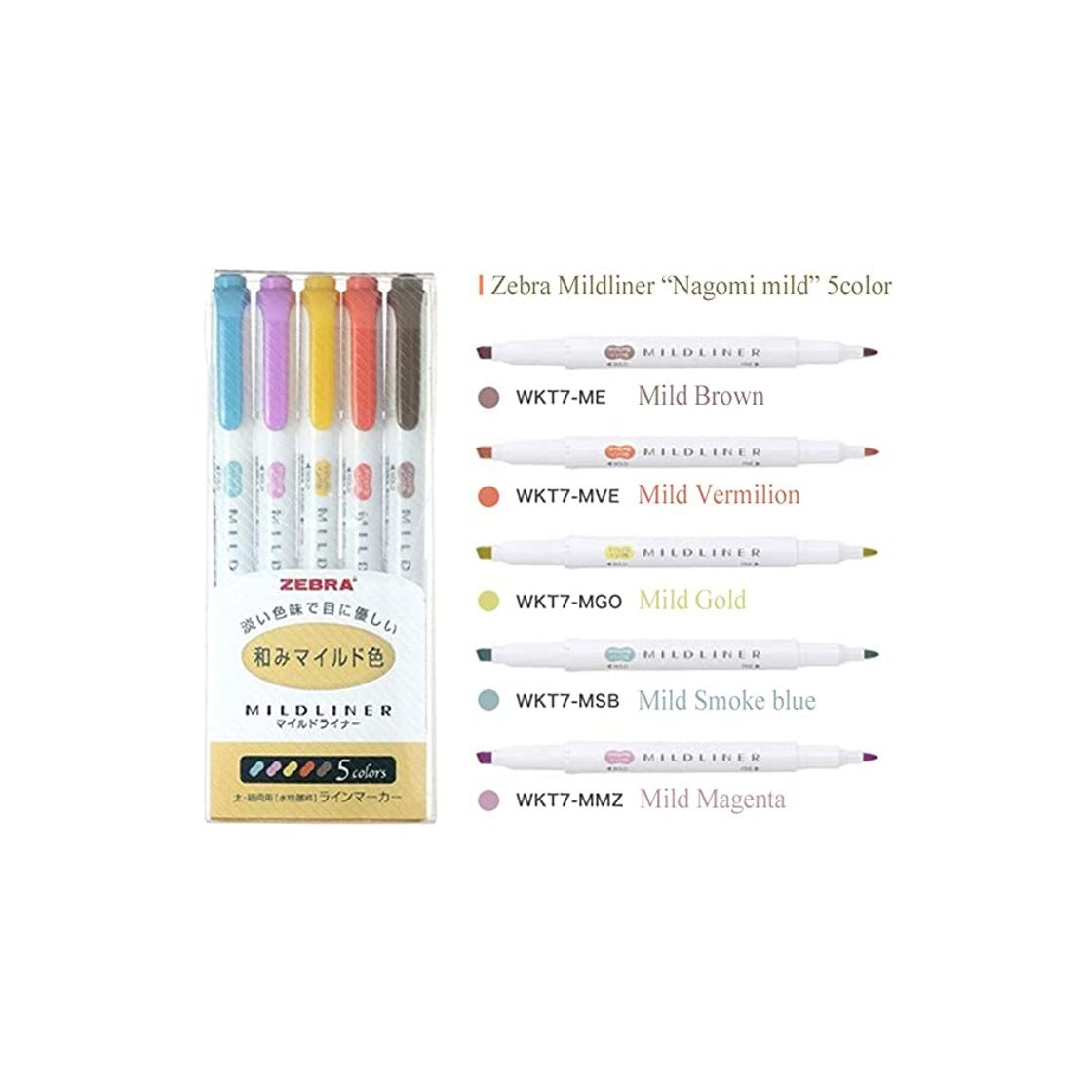 Social Zebra Mildliner - Juego de rotuladores fluorescentes