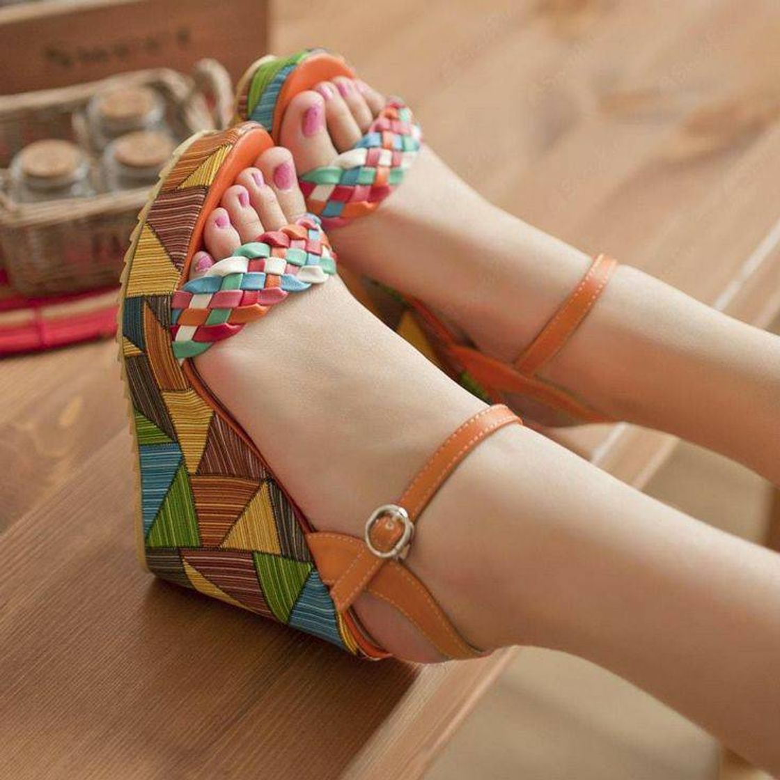 Social Wedge Heel Ankle Strap Lace