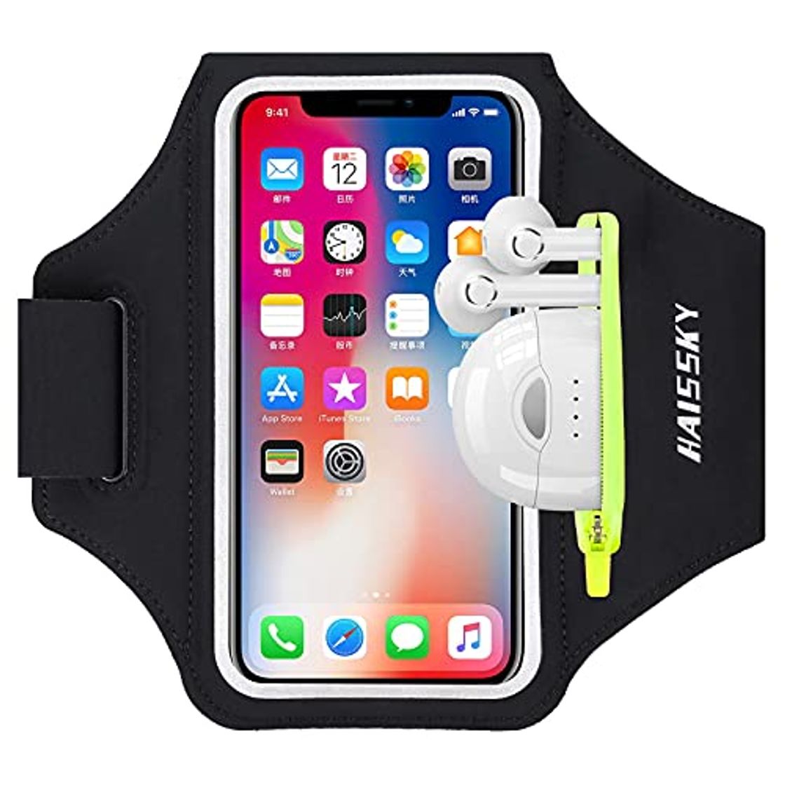 Product Brazalete Deportivo para Correr con Bolsa de Airpods, Brazalete Móvil Deportivo Ajustable