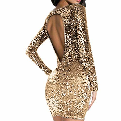 Fashion Goosun Vestido Sexy Lentejuelas para Mujer Vestido De Fiesta Brillante De Costura