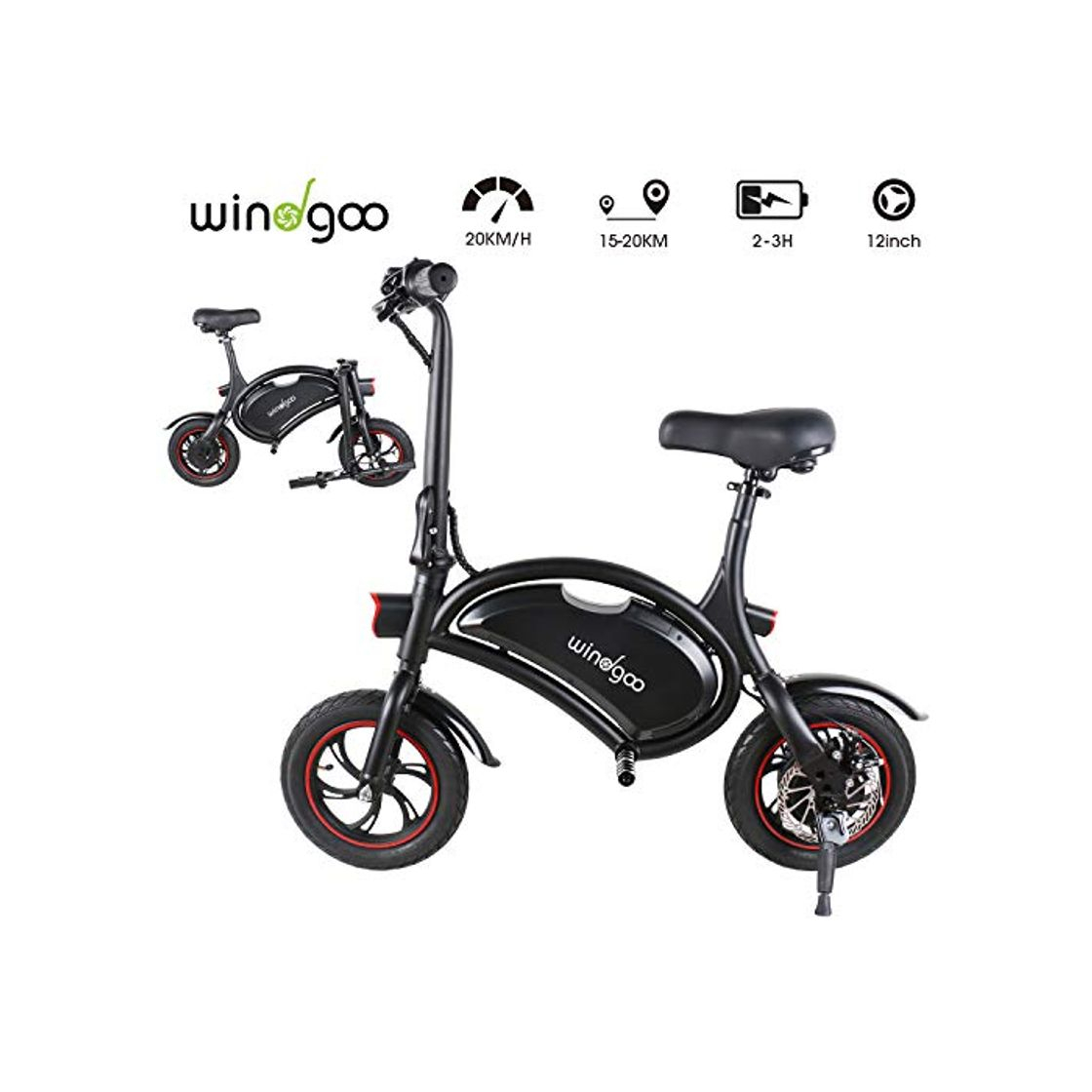 Producto Windgoo Bicicleta Electrica 36V Plegable - E-Bike 12", Actualizar Bici Electrica Urbana