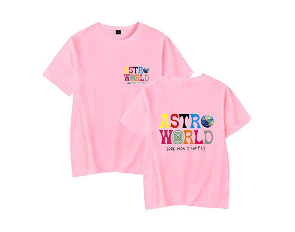 Social PANOZON Camiseta Hombre Impresión de Travis Scott Astroworld T-Shirt Básico Top Unisex