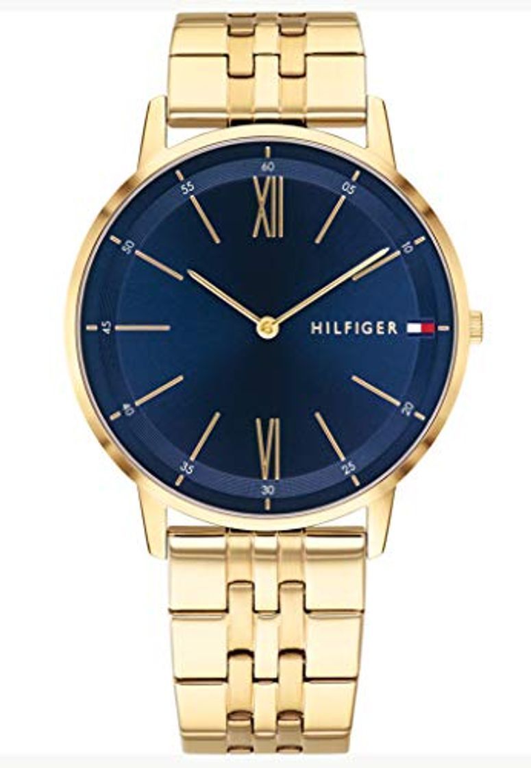 Social Tommy Hilfiger Reloj Analógico para Hombre de Cuarzo con Correa en Bañada