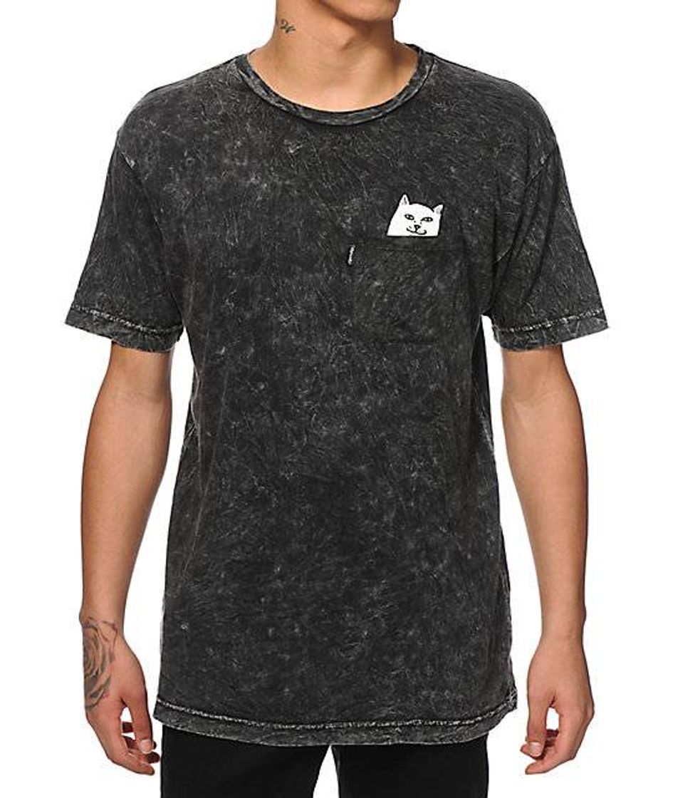 Fashion RIPNDIP Lord Nermal Black Smoke Tie Dye Pocket T-Shirt