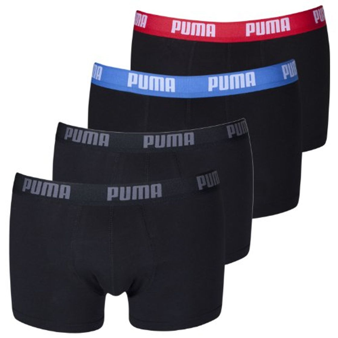 Social Puma - Calzoncillos bóxer para hombre, varios colores, 4 unidades Negro Negro