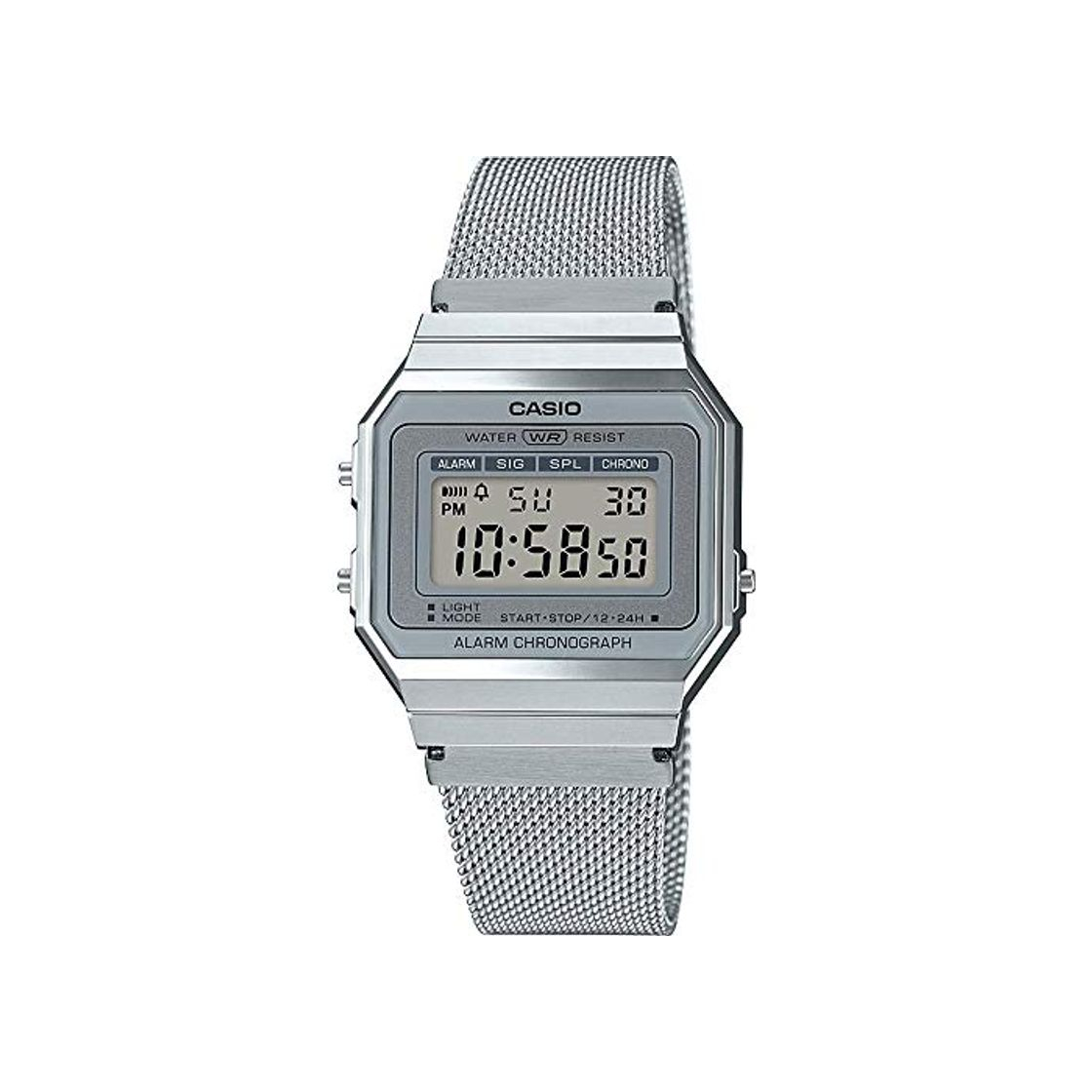 Fashion Casio Reloj Mujer de Digital con Correa en Acero Inoxidable A700WEM