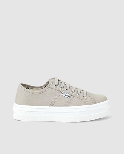 Zapatillas victoria beige plataforma