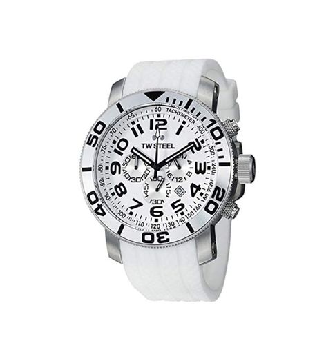 TW Steel TW95 - Reloj de Cuarzo Blanco con Correa de silicona