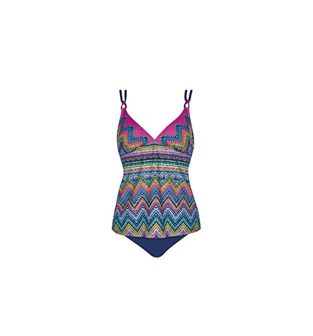 Social Olympia Rainbow Peak - Tankini para mujer con cuenco para sofá Multicolor