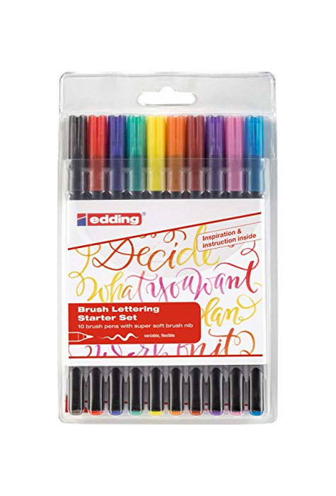 Product Edding 4 – 1340 – 10 – 2 Brush Pen – Rotuladores con punta tipo pincel variable – Ideal para mano Lettering