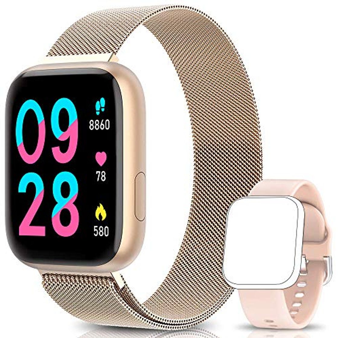 Social BANLVS Smartwatch Reloj Inteligente IP67 con Correa Reemplazable Pulsómetro, Monitor de Sueño,