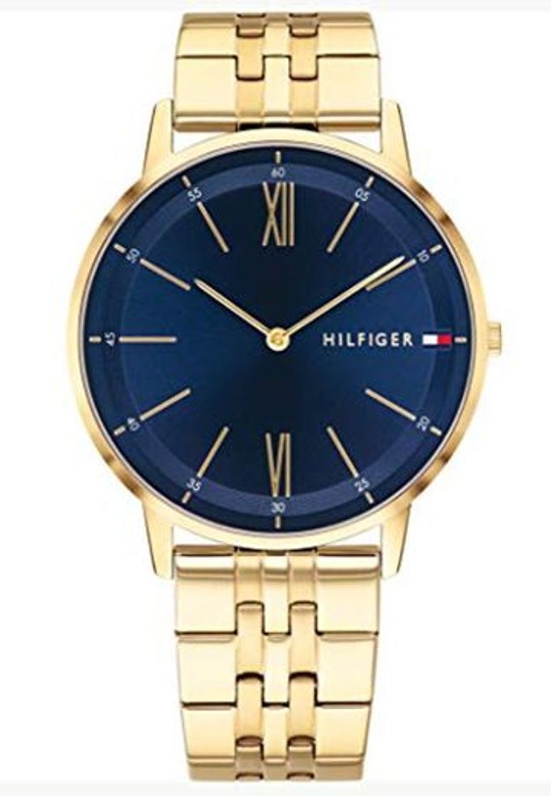 Social Tommy Hilfiger Reloj Analógico para Hombre de Cuarzo con Correa en Bañada