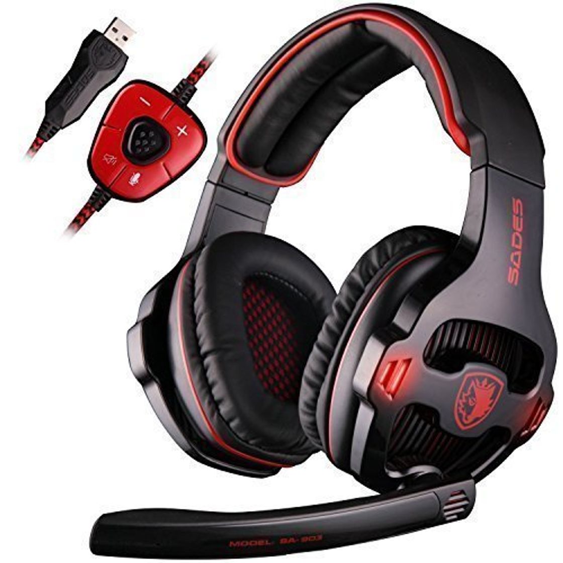 Product Sades SA903 USB Auriculares Cascos Gaming Sonido Envolvente Virtual DE 7.1 DE