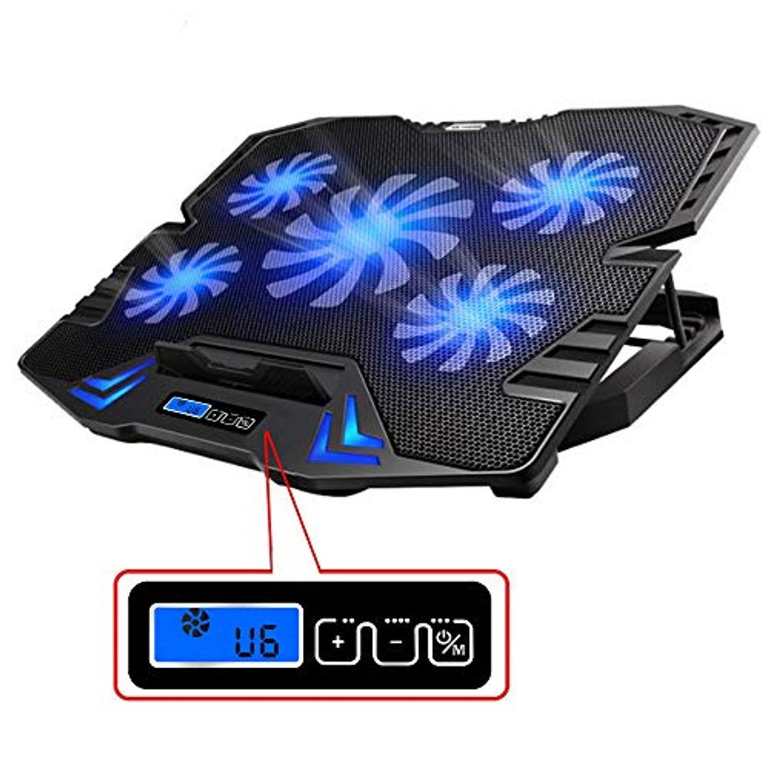Social TopMate C5 10-15.6 pulgadas Gaming Laptop Cooler Cooling Pad
