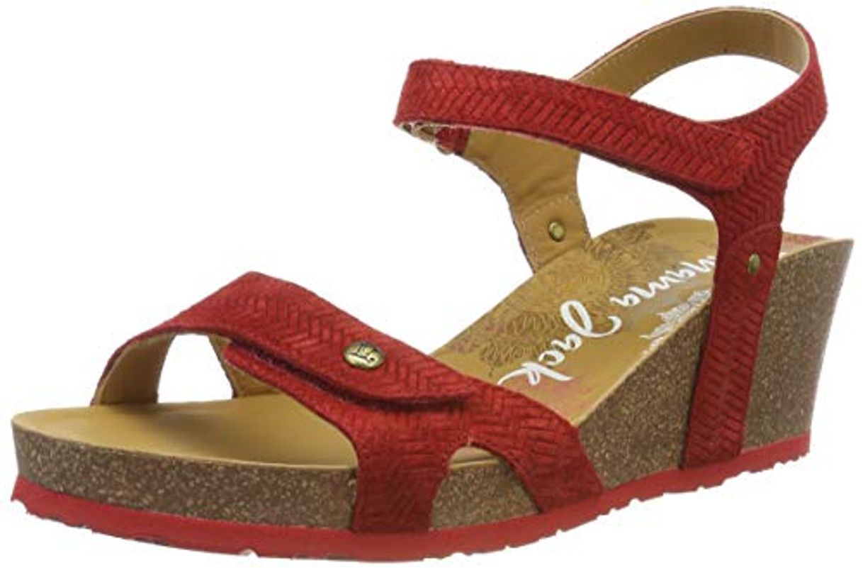 Fashion Panama Jack Julia Menorca, Sandalia con Pulsera para Mujer, Rojo