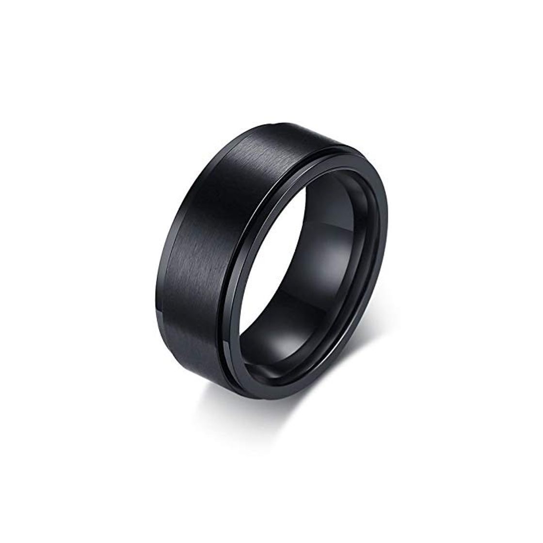 Moda RVXZV Anillo Negro de 8 mm para Hombres Anillos de Compromiso de Boda Aneis de Acero Inoxidable Regalos Masculinos 8 13 8