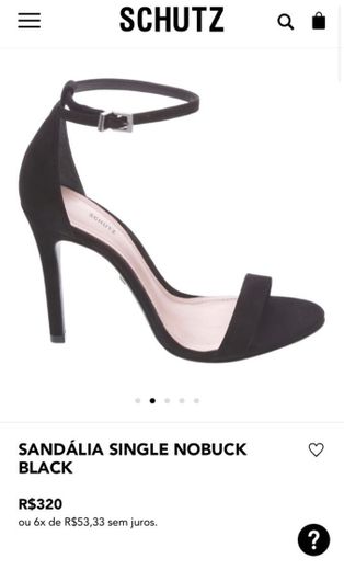 Sandália Single Nobuck Black Schutz