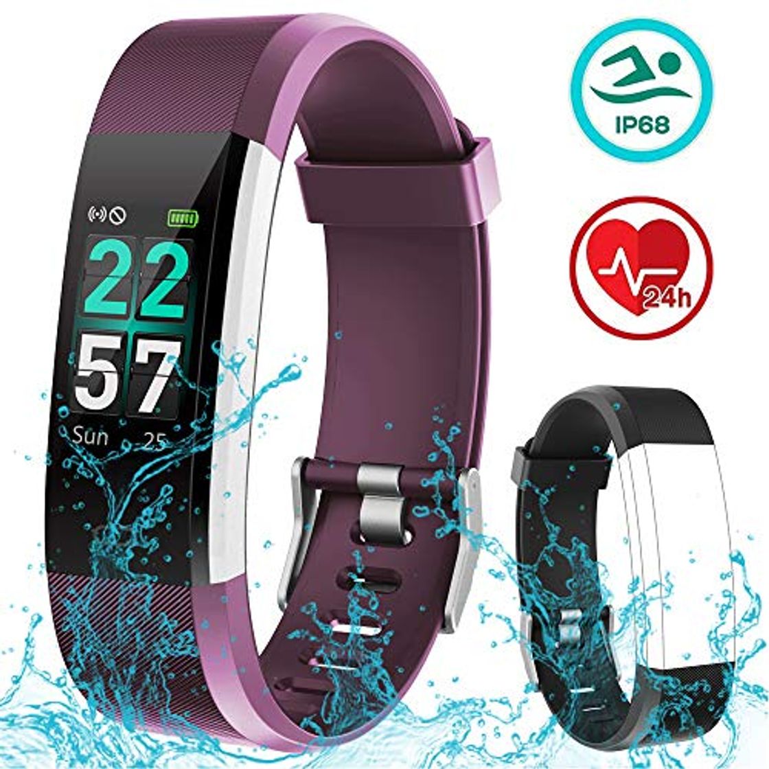 Producto Rayfit Pulsera Actividad Inteligente Reloj Deportivo Impermeable Fitness Tracker Monitor de Ritmo Cardíaco Podómetro Contador de Calorías Pasos Monitor de Sueño Pulsómetros para Niños Mujeres Hombres