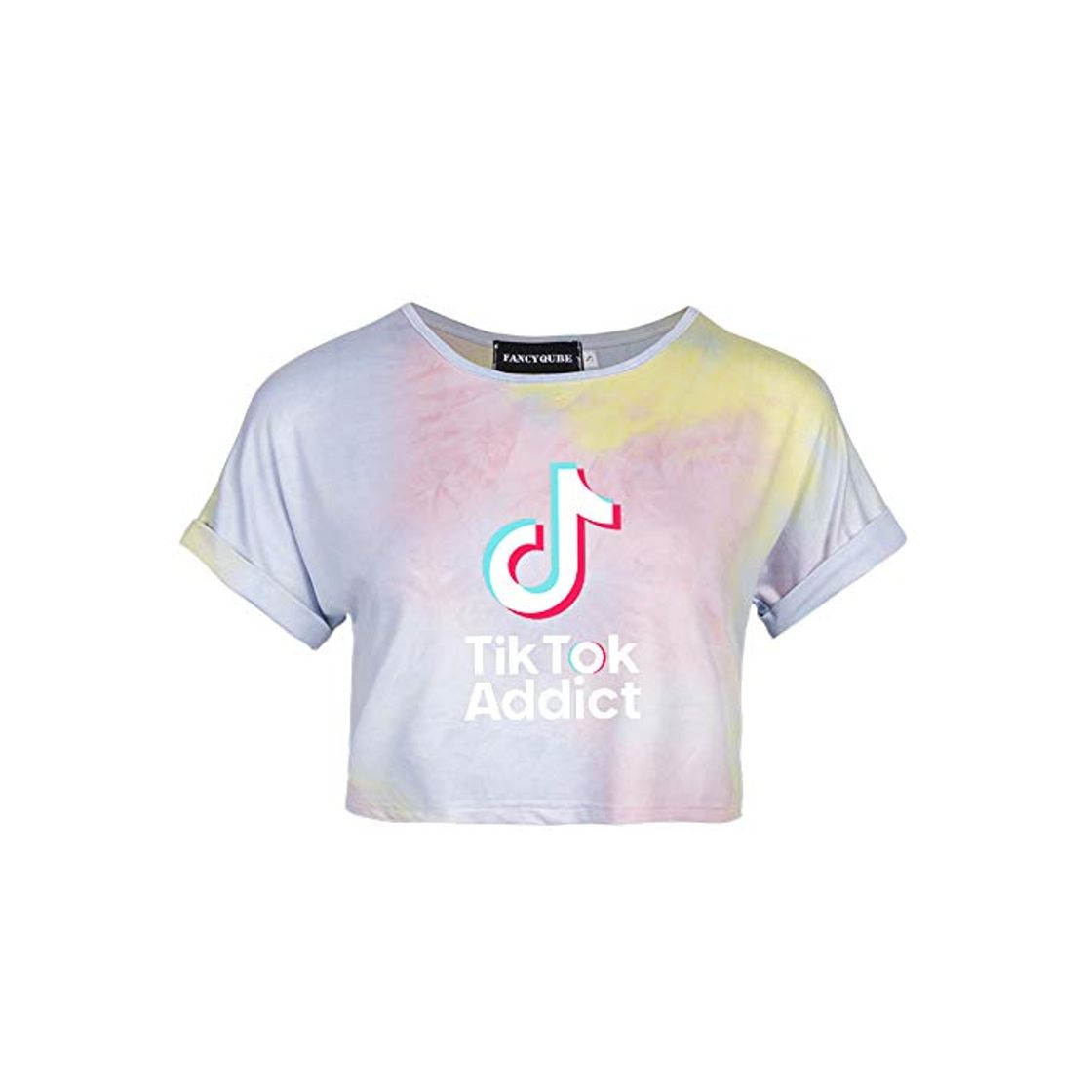 Moda Camiseta de manga corta TIK-Tok Tie-Dye para mujer