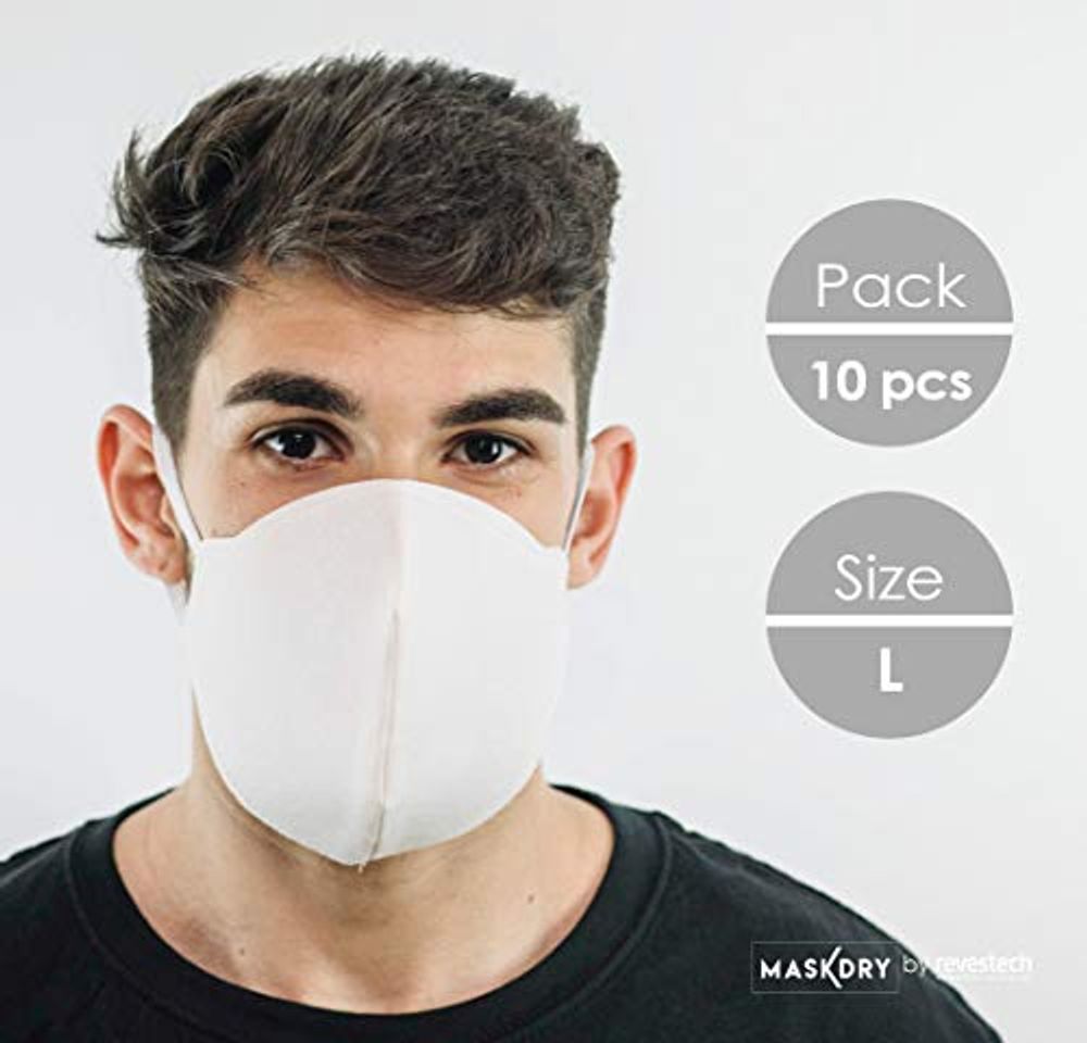 Social Pack 10 mascarillas higiénicas lavables 2 gomas