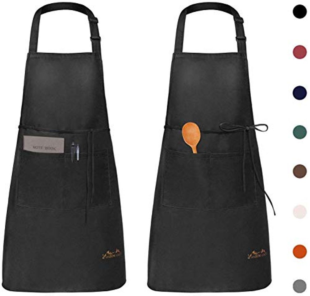 Producto Viedouce 2 Piezas Delantales Impermeables Ajustables del Cocinero con Bolsillo Cocina Delantale