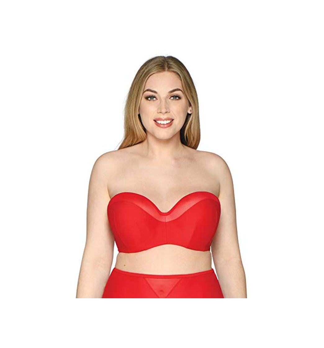 Moda Curvy Kate Sheer Class Bandeau Bikini Rojo Rojo rosso 75K