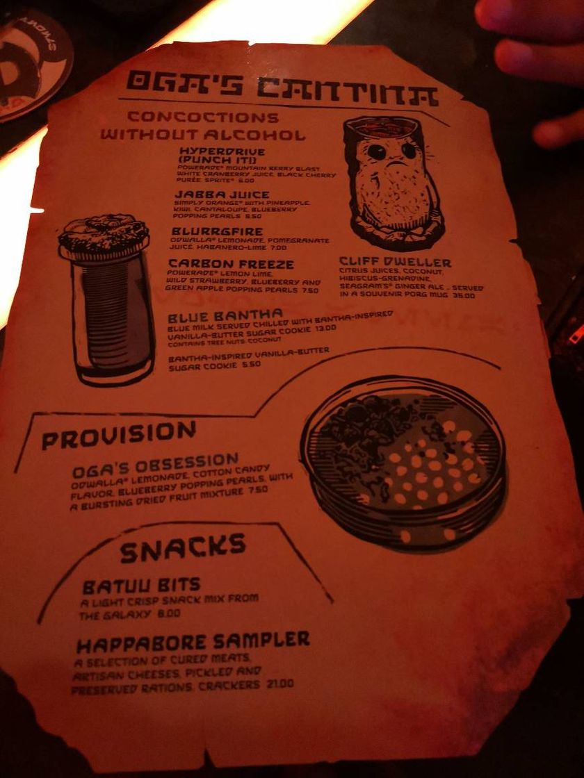 Restaurants Oga's Cantina at the Disneyland Resort