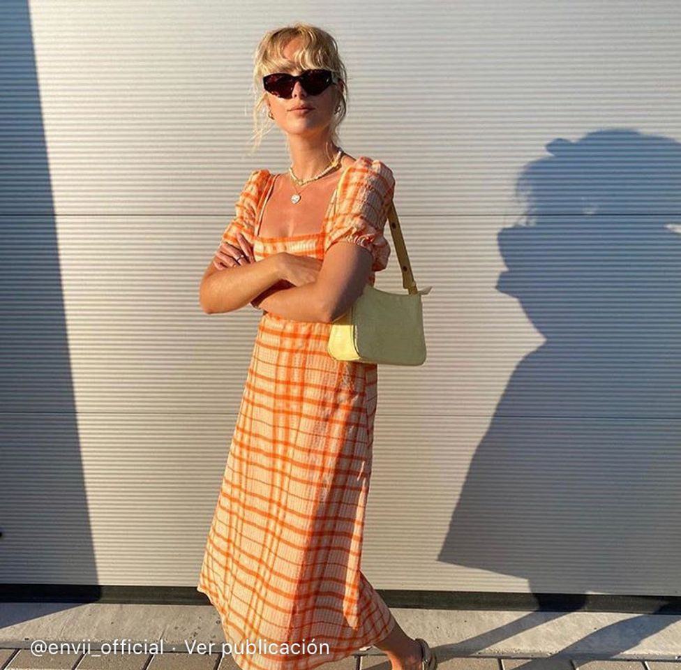 Social Vestido midi naranja