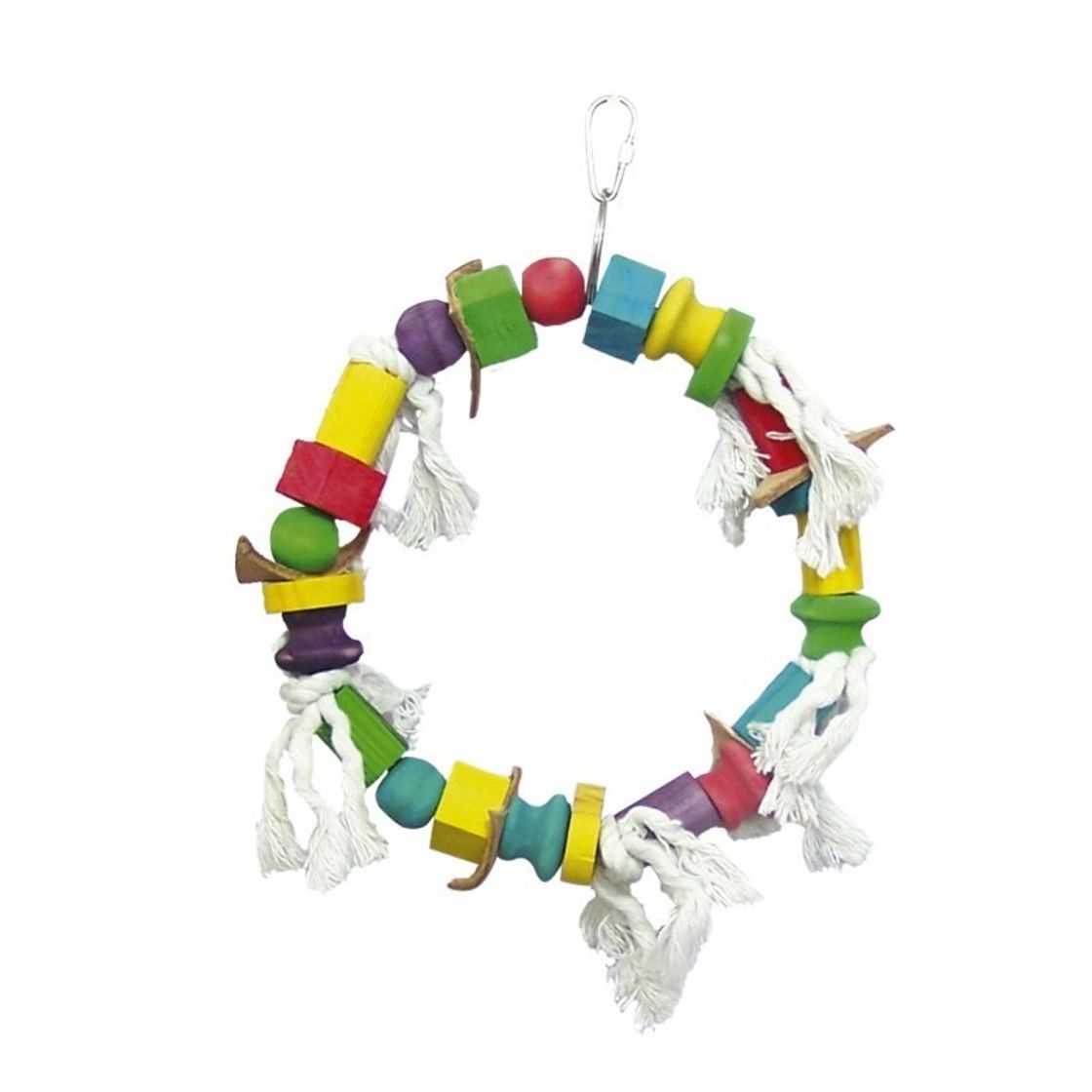 Juguete de madera en forma de aro multicolor