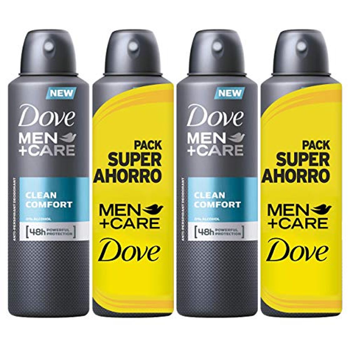 Social Dove Men Pack Ahorro Desodorante Clean Comfort - 2 Paquetes de 2