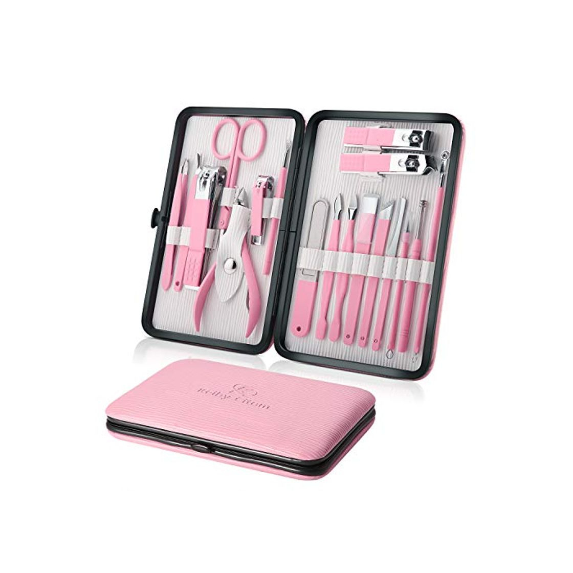 Social Profesional Cortaúñas Acero Inoxidable Grooming Kit - Set de 18 Piezas para