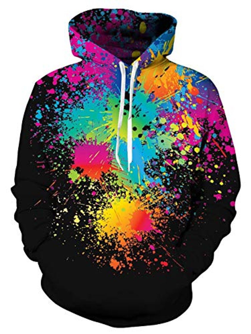Social Spreadhoodie Graffiti Hombre Sudadera Impreso en 3D Pintura Colorida Animal Sudadera con