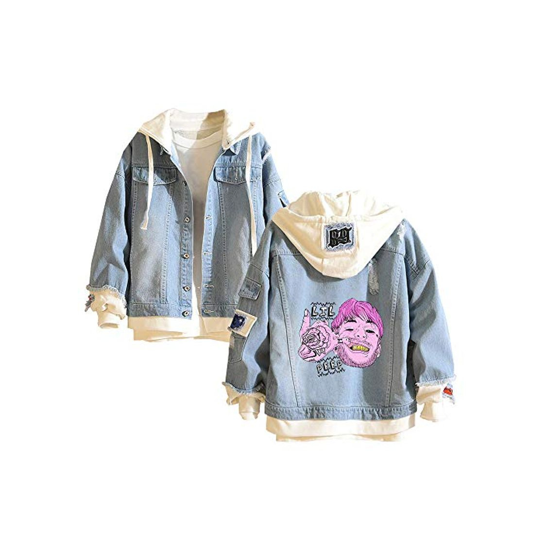 Fashion JKkjlojet Unisex Lil Peep Sudaderas Simplement impresión Mantenga Caliente en la Chaqueta