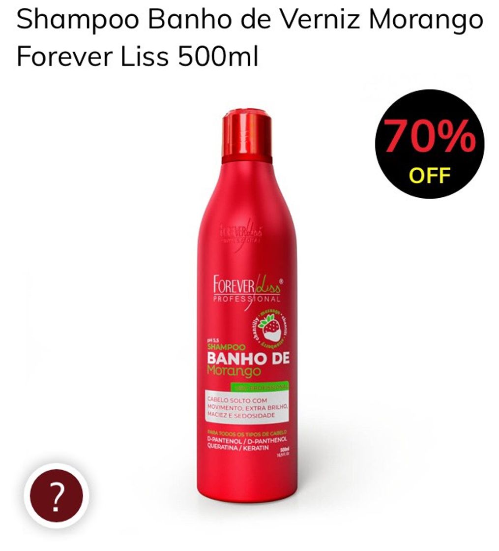 Fashion Shampoo Banho de Verniz Morango 500ml - Forever Liss