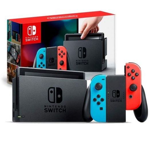 Nintendo Switch Azul e Vermelho Neon