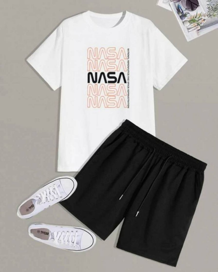 Fashion Guys Letter Graphic Tee & Shorts