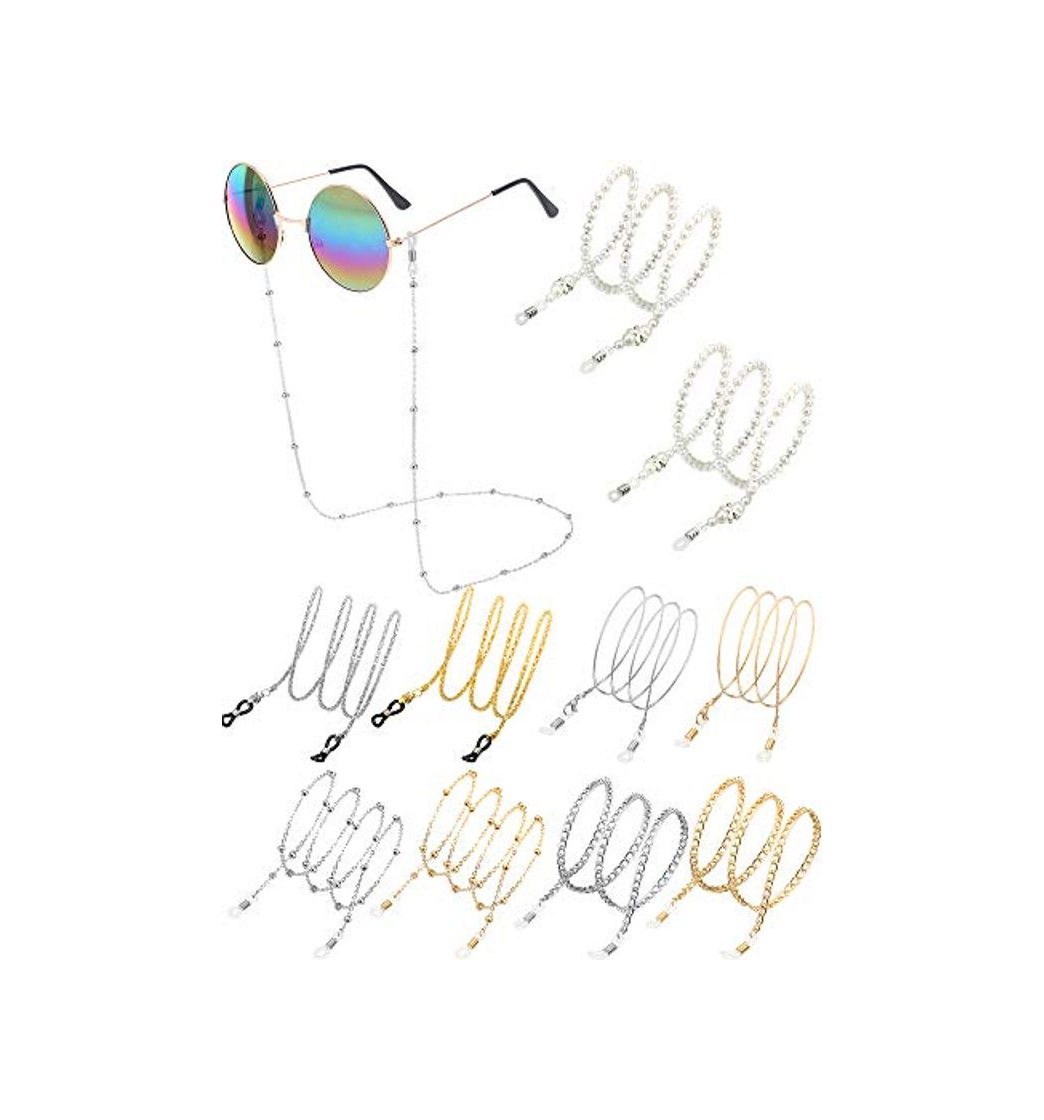 Social 10 Piezas Gafas de Sol de Mujer Gafas de Sol de Cadena Correa de Cuerda Cordón Sujetador de Cuerda Alrededor del Cuello para Pareja Amigo de da Familia
