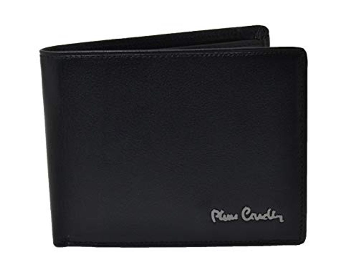 Social Cartera hombre PIERRE CARDIN negro en cuero con monedero y solapa A5524