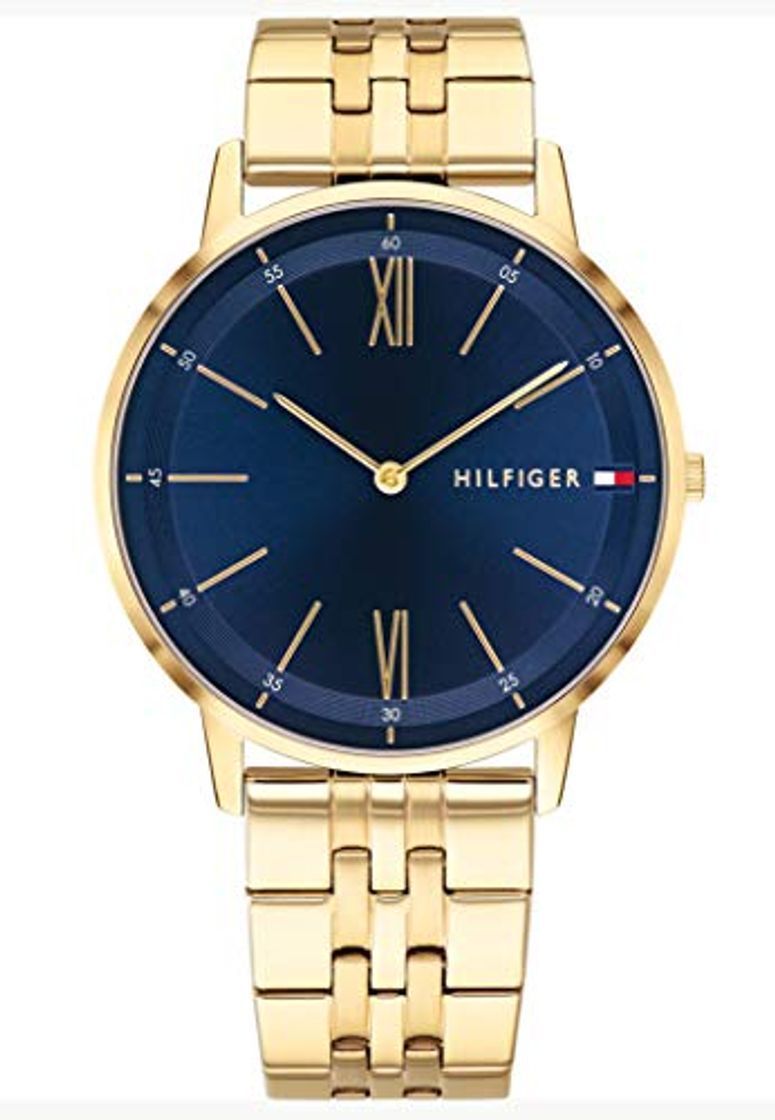 Social Tommy Hilfiger Reloj Analógico para Hombre de Cuarzo con Correa en Bañada
