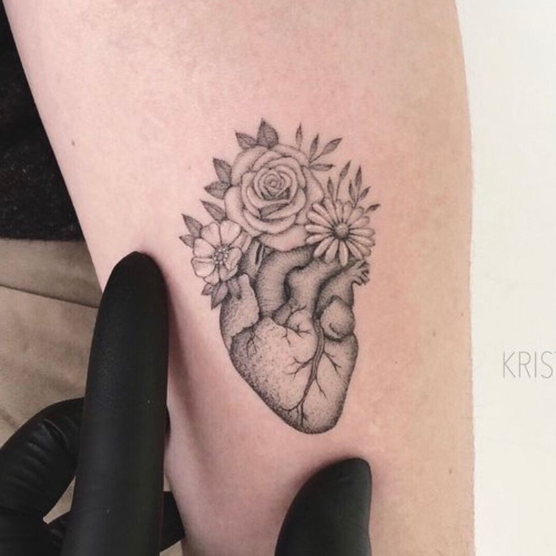 Fashion Anatomical Heart Tattoo  