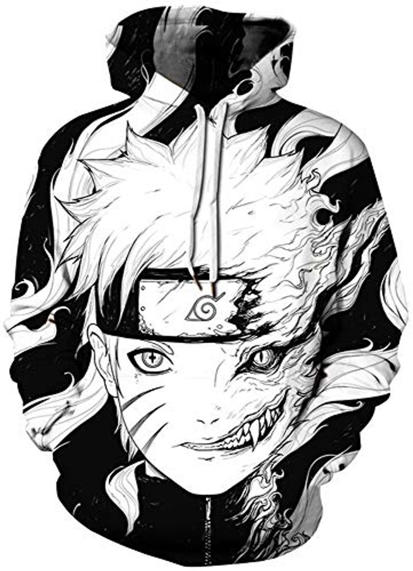 Fashion AMOMA - Sudadera con Capucha - para Hombre Naruto S