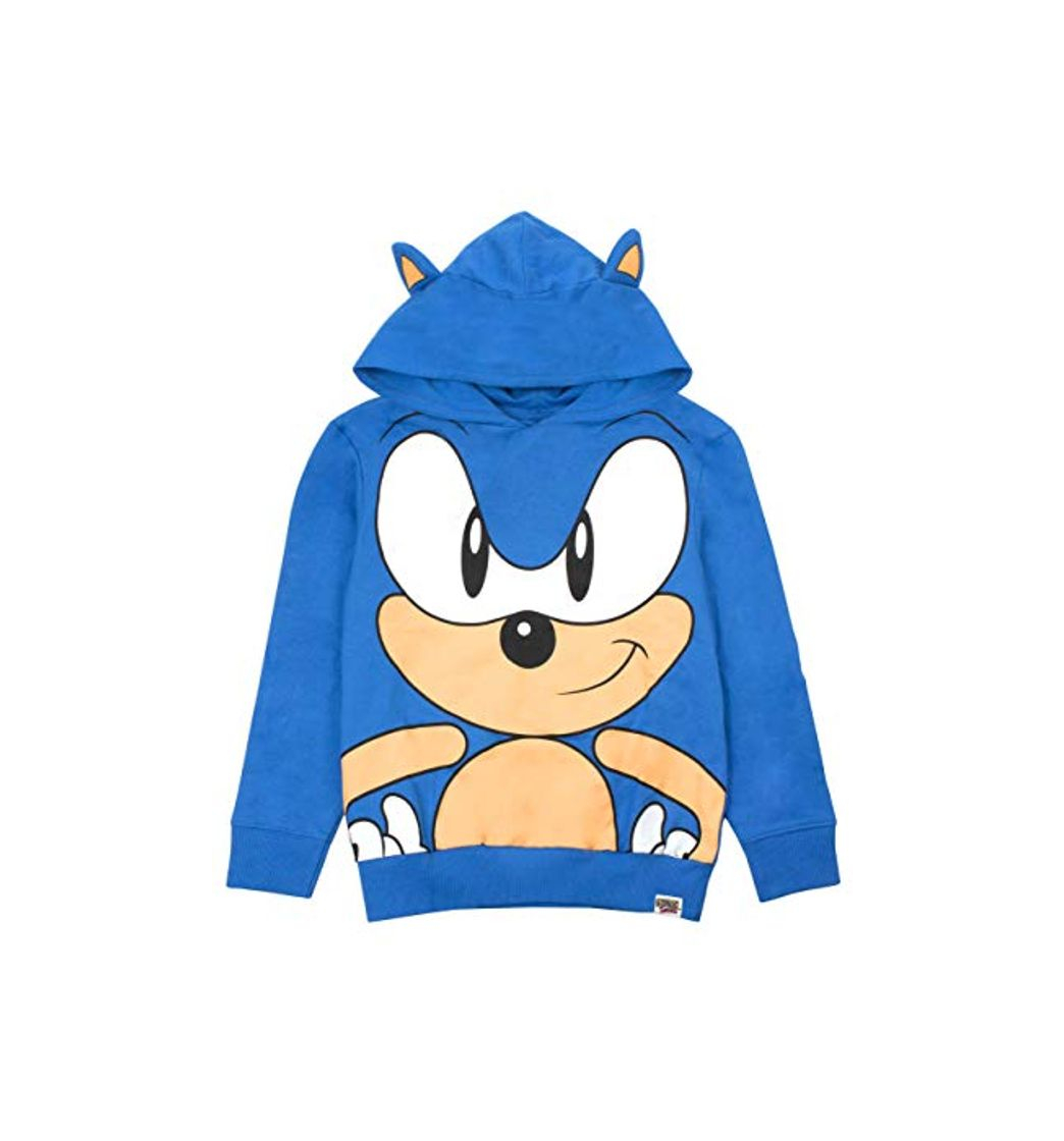 Moda Sonic The Hedgehog Sudadera con Capucha Azul Niños Orejas Carácter 3D Boy