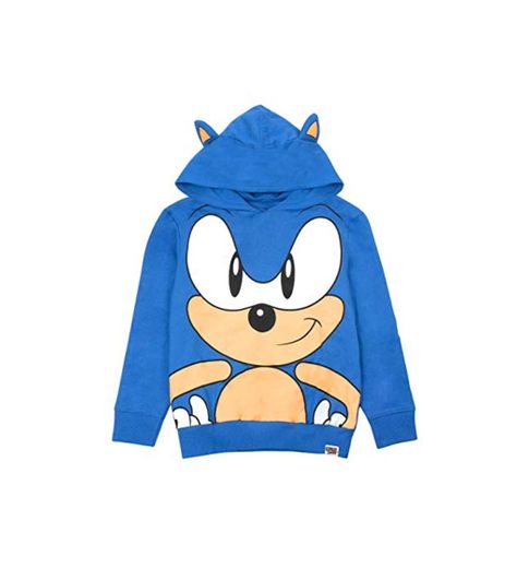 Sonic The Hedgehog Sudadera con Capucha Azul Niños Orejas Carácter 3D Boy