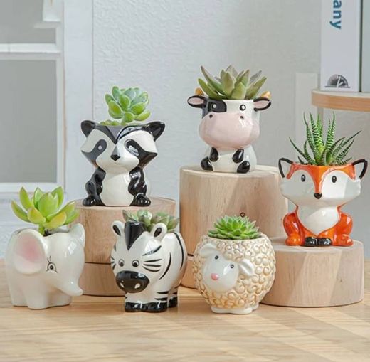 vaso de planta em formato de animais