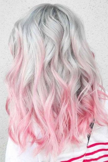 Grey - pink hair