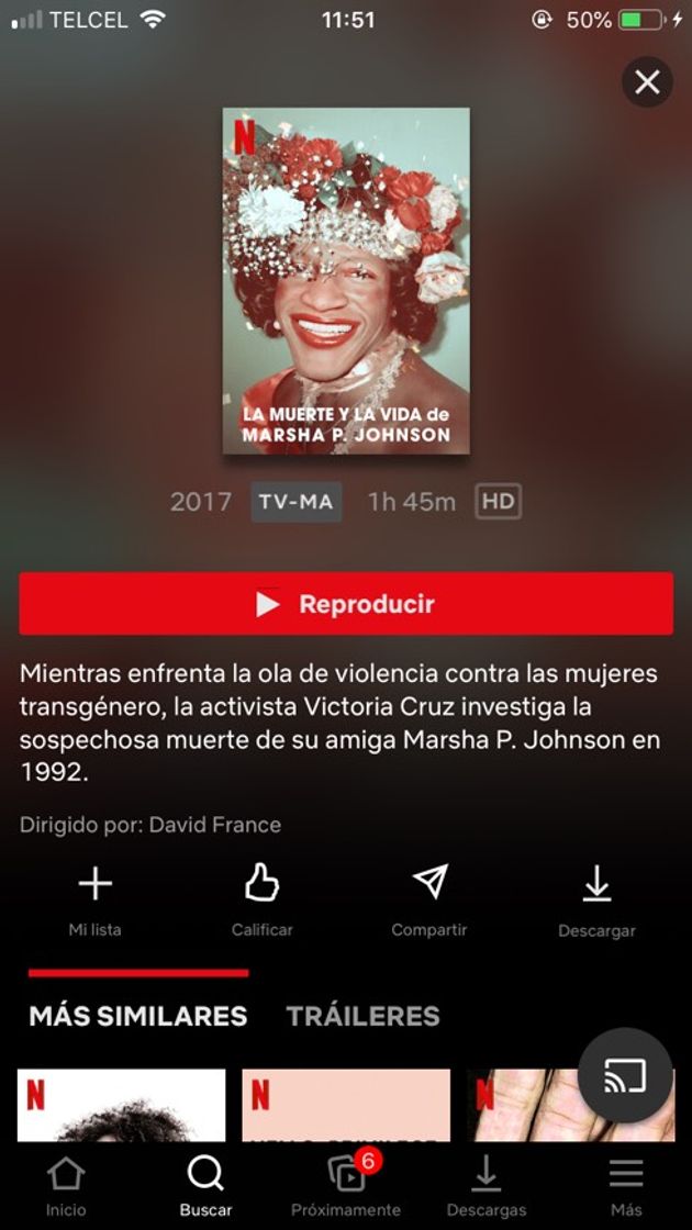 Serie Vida y muerte de Marsha P. Johnson. 