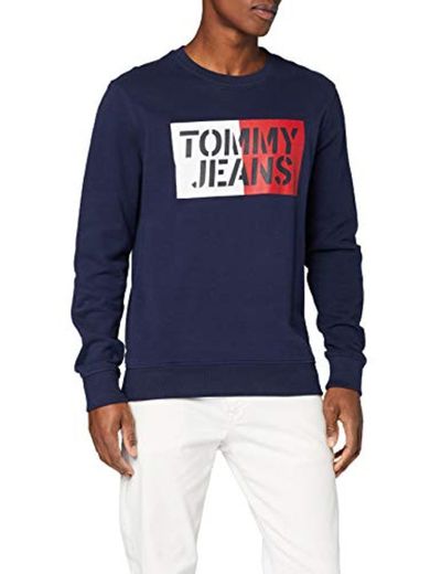 Tommy Hilfiger Essential Swt Sudadera con Cuello Redondo, Azul